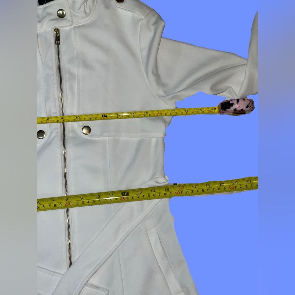 NWT 🆕#130 LOVE TREE, MARA, WAIST TIE ZIP UP LONG LINE TRENCH COAT JACKET, SMALL - Picture 9 of 12